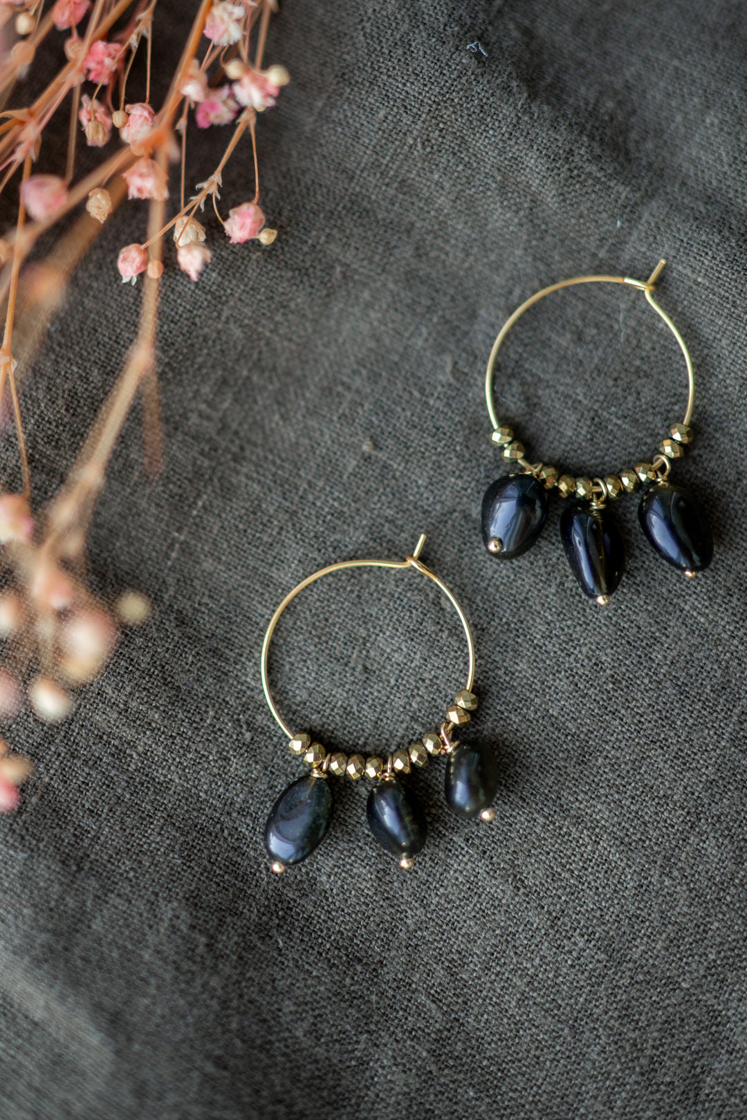 obsidian earrings
