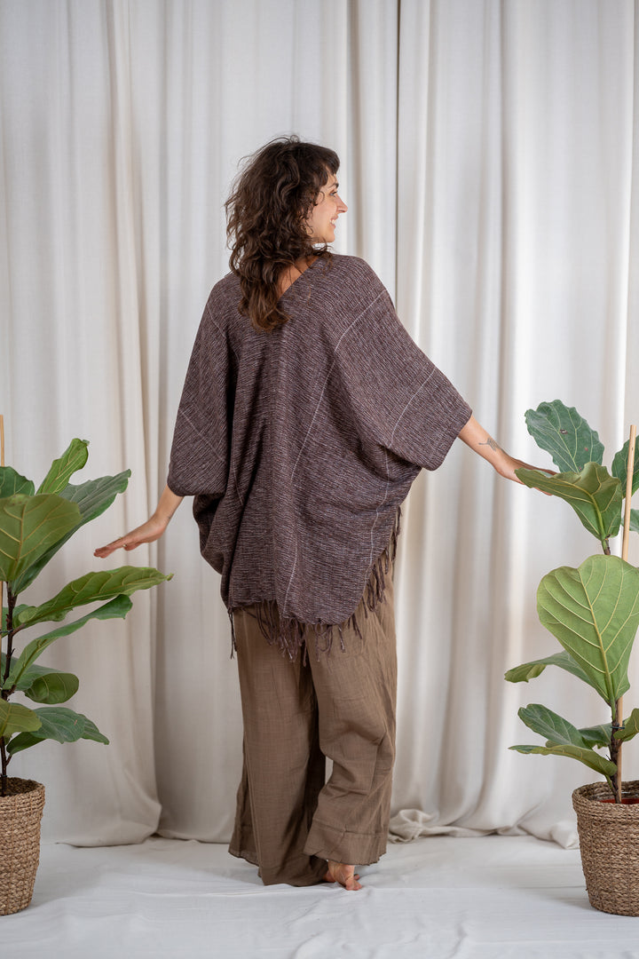 Alva Poncho made of handwoven Cotton