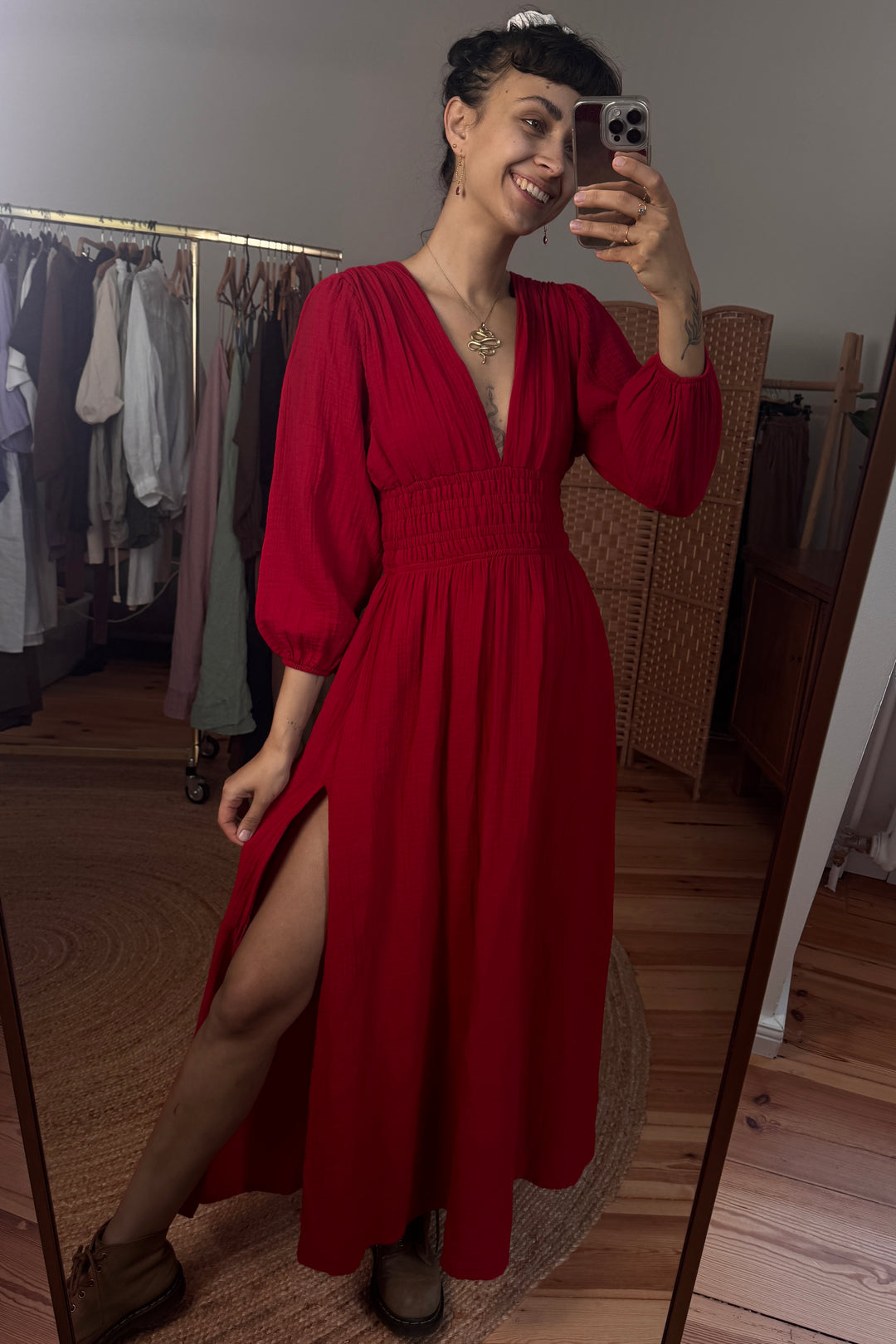 Boho Musselin Kleid