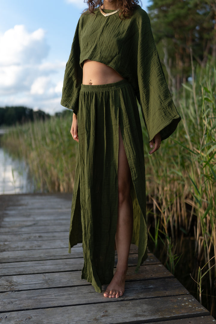 Levana muslin wrap top 