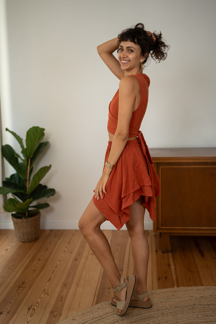 Diana wrap blouse - handwoven cotton &amp; bamboo