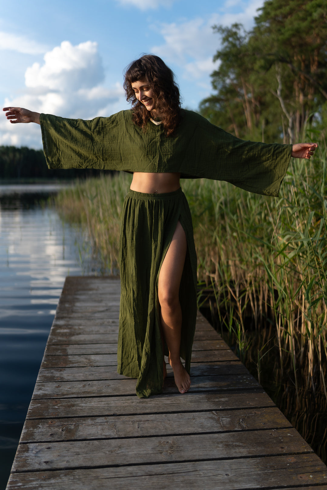 Levana muslin wrap top 
