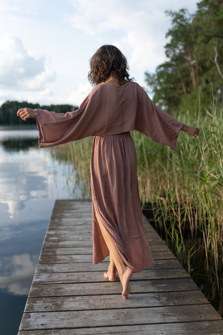 Levana muslin wrap top 