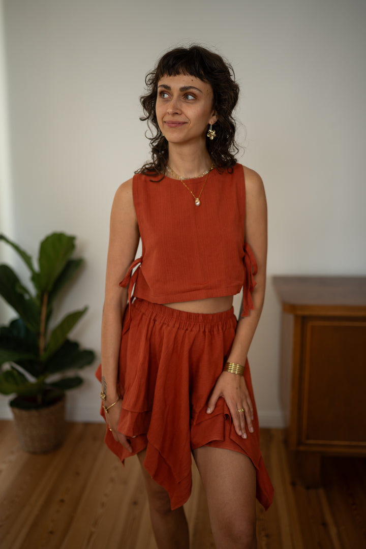 Diana wrap blouse - handwoven cotton &amp; bamboo
