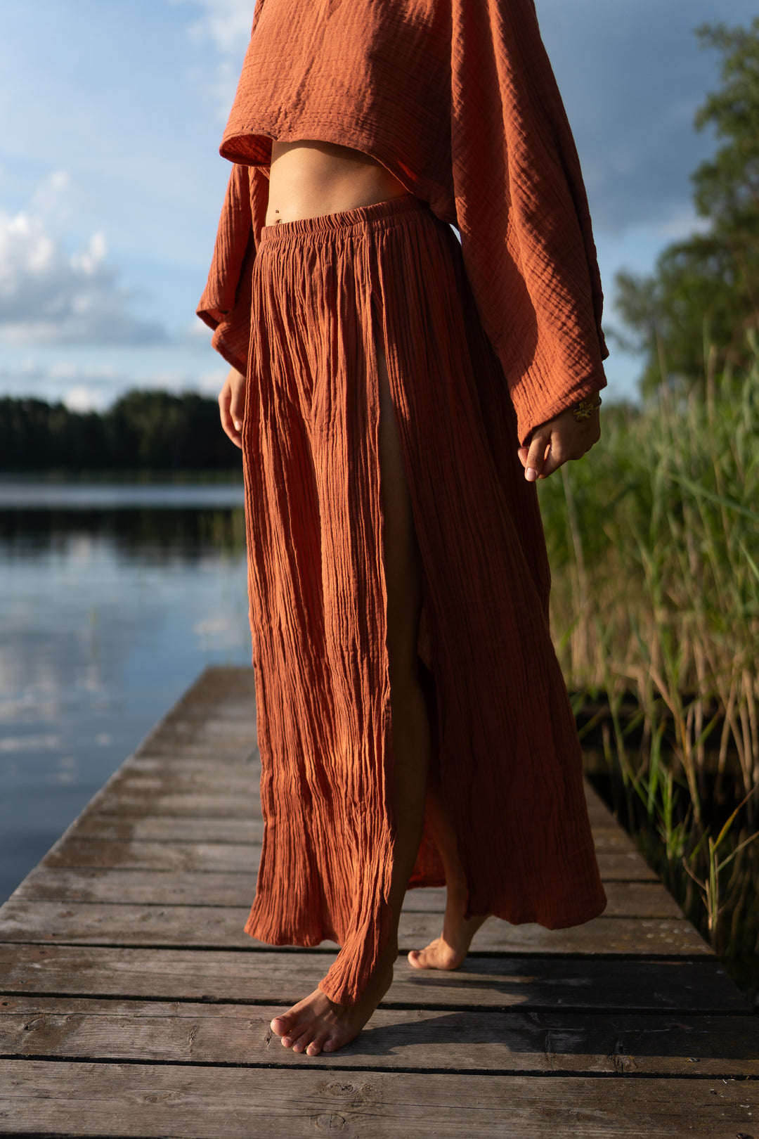Levana muslin wrap top 