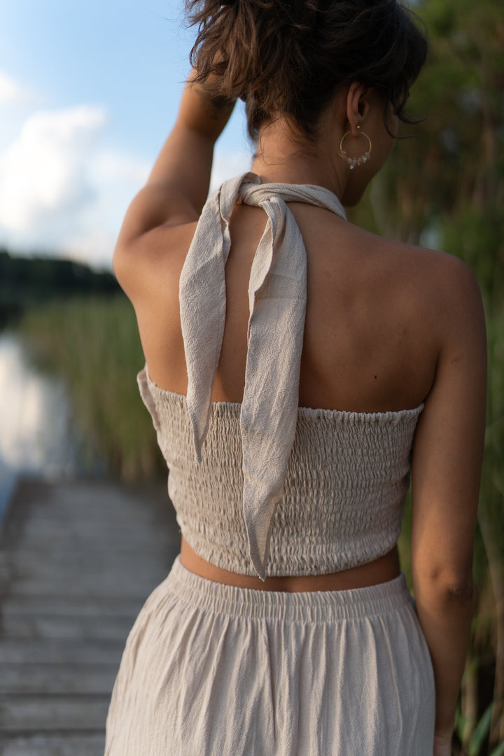 Lunara Leinen Wickeltop