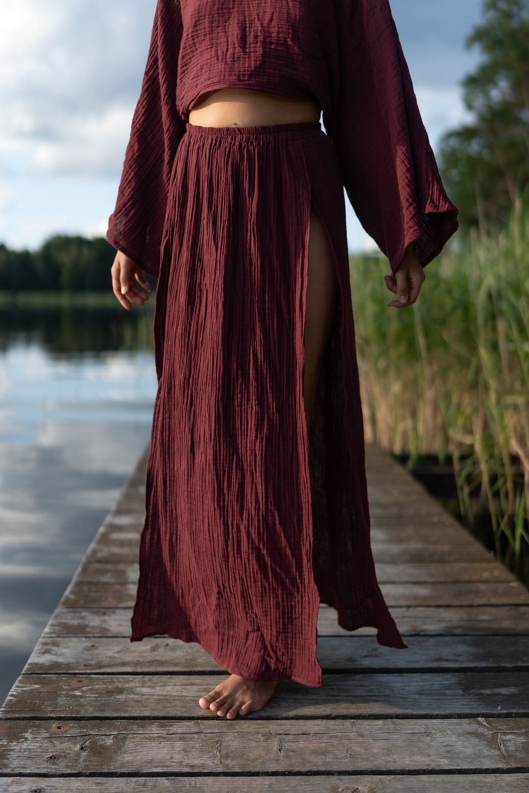 Levana muslin wrap top 