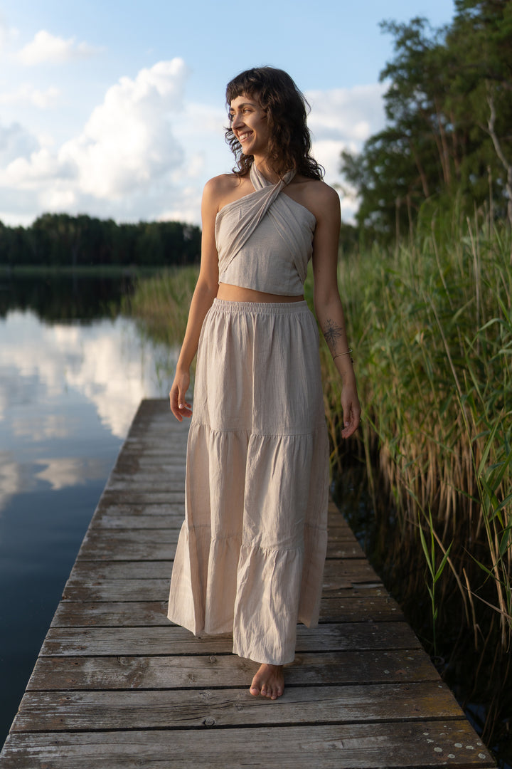 Lunara Leinen Wickeltop
