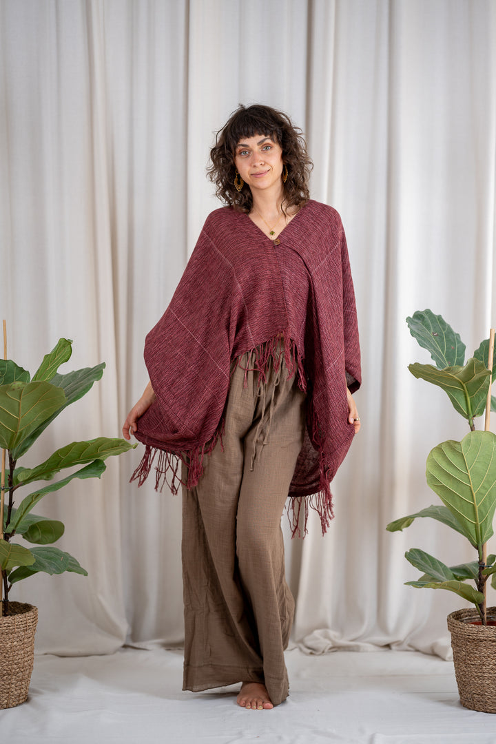 Alva Poncho made of handwoven Cotton