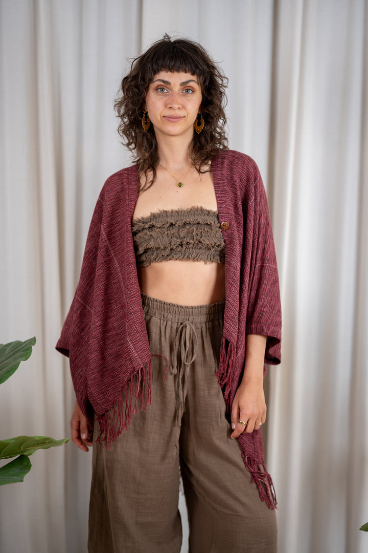 Alva Poncho made of handwoven Cotton