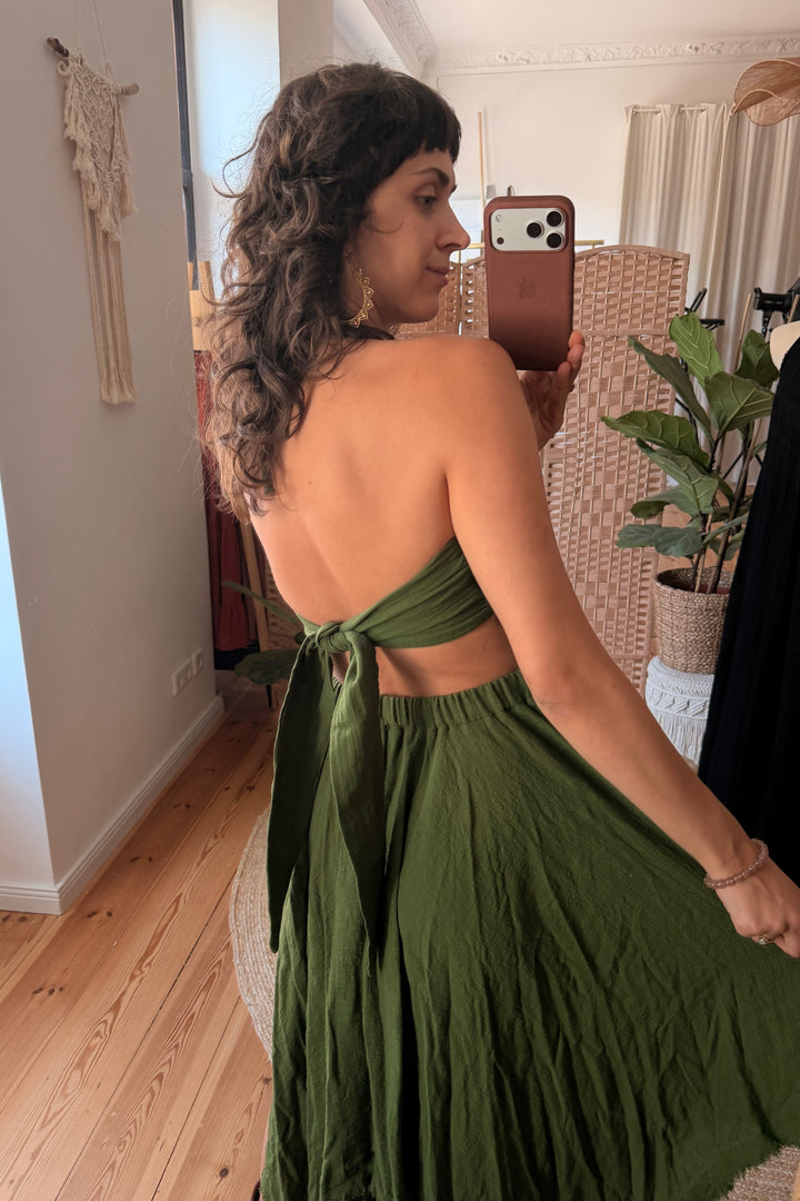 Halterneck Top with Ruffles