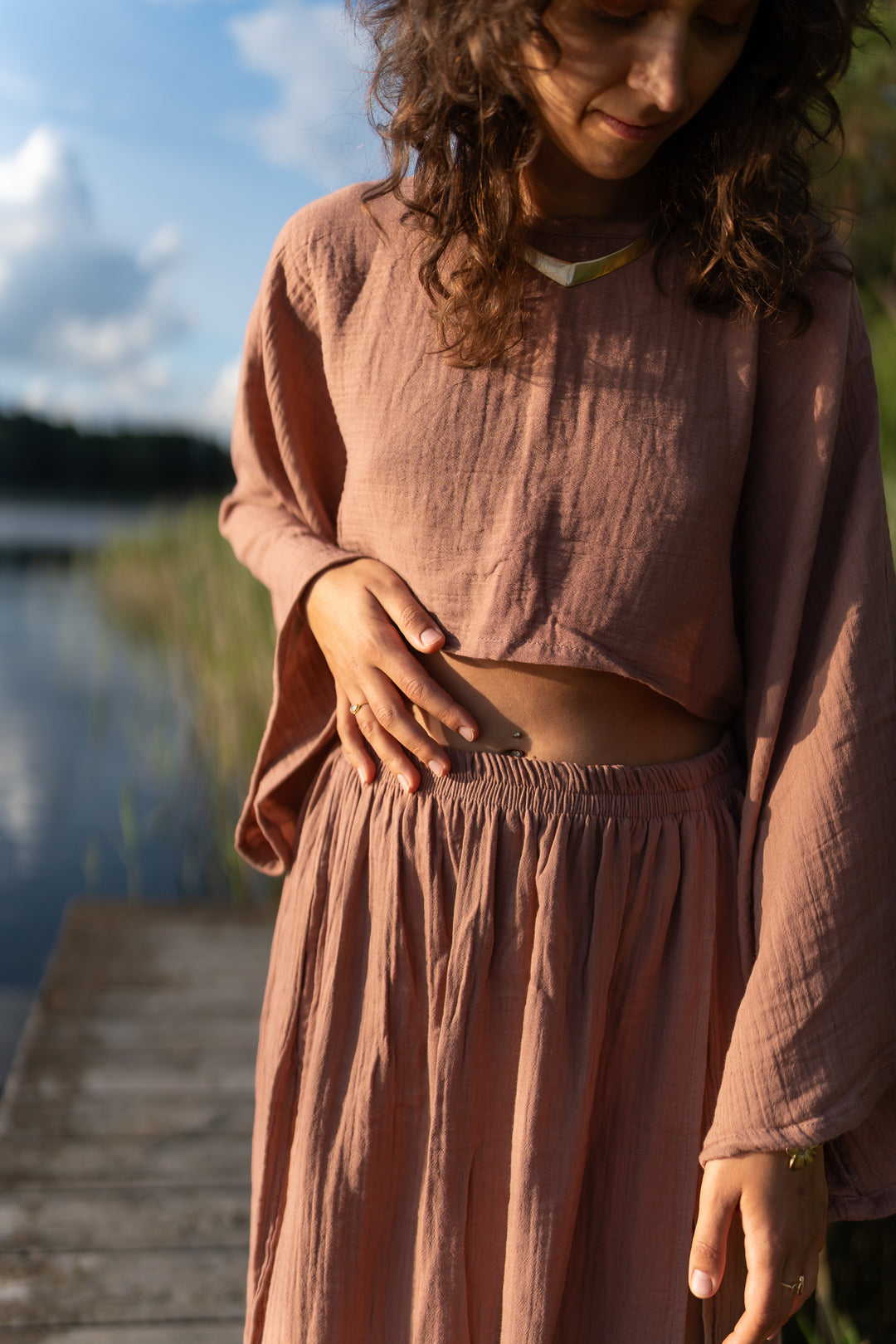 Levana muslin wrap top 