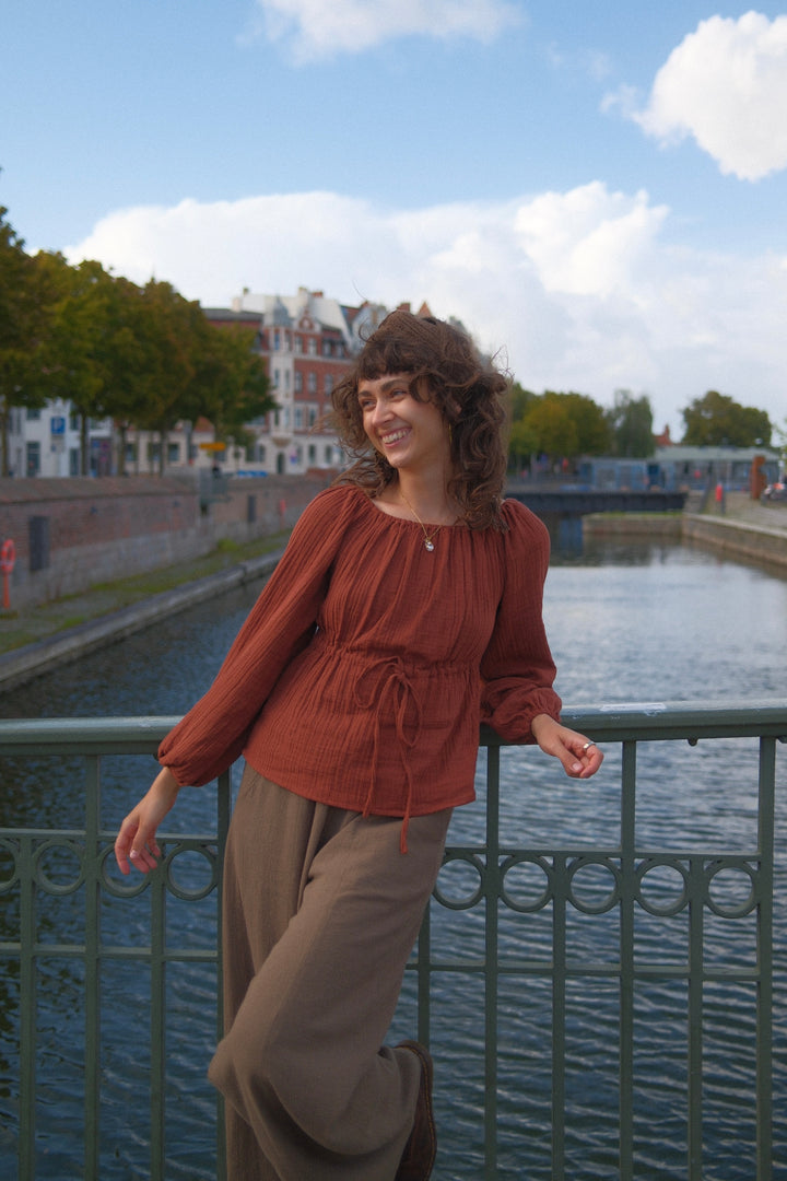 Leandra Musselin Bluse