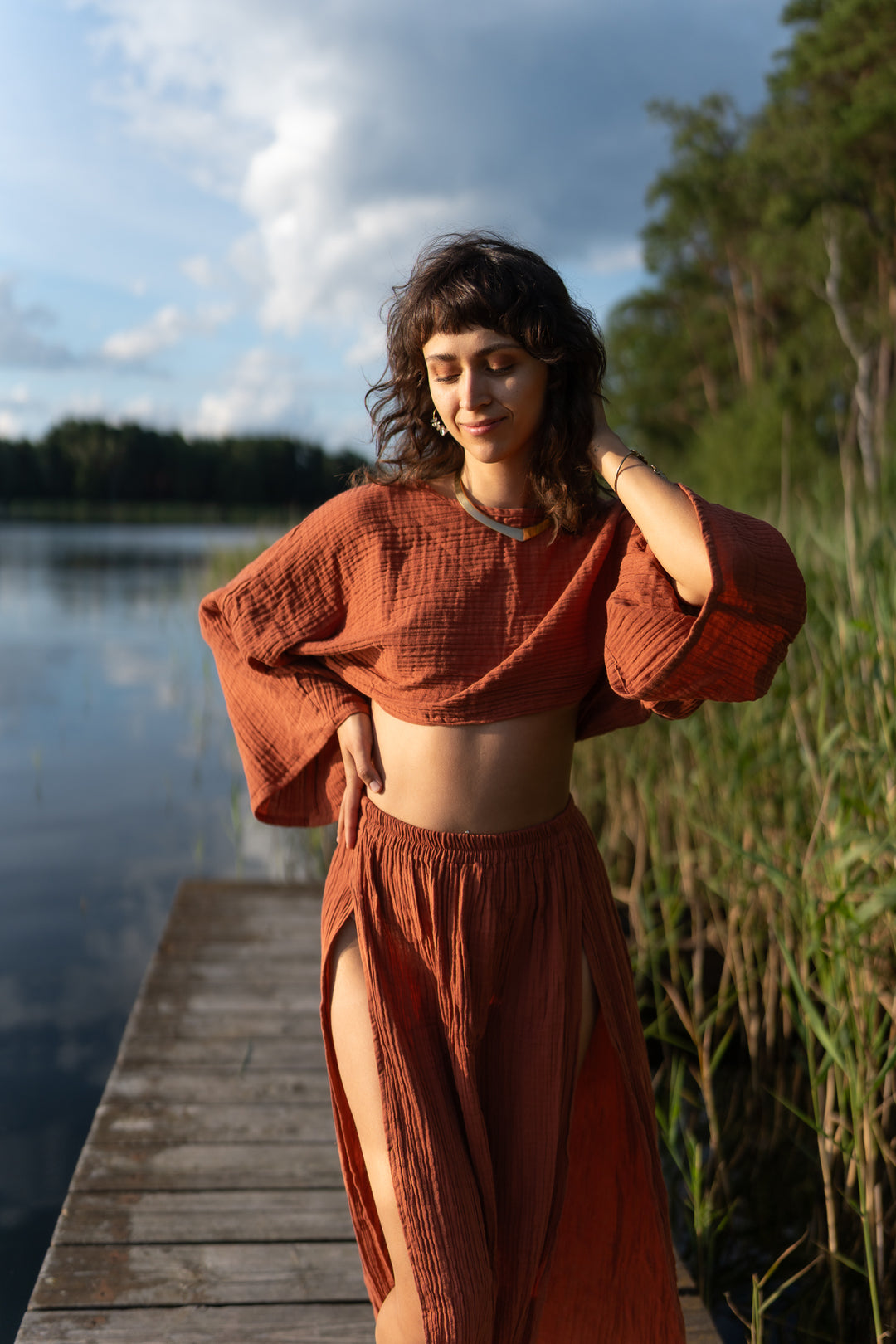 Levana muslin wrap top 