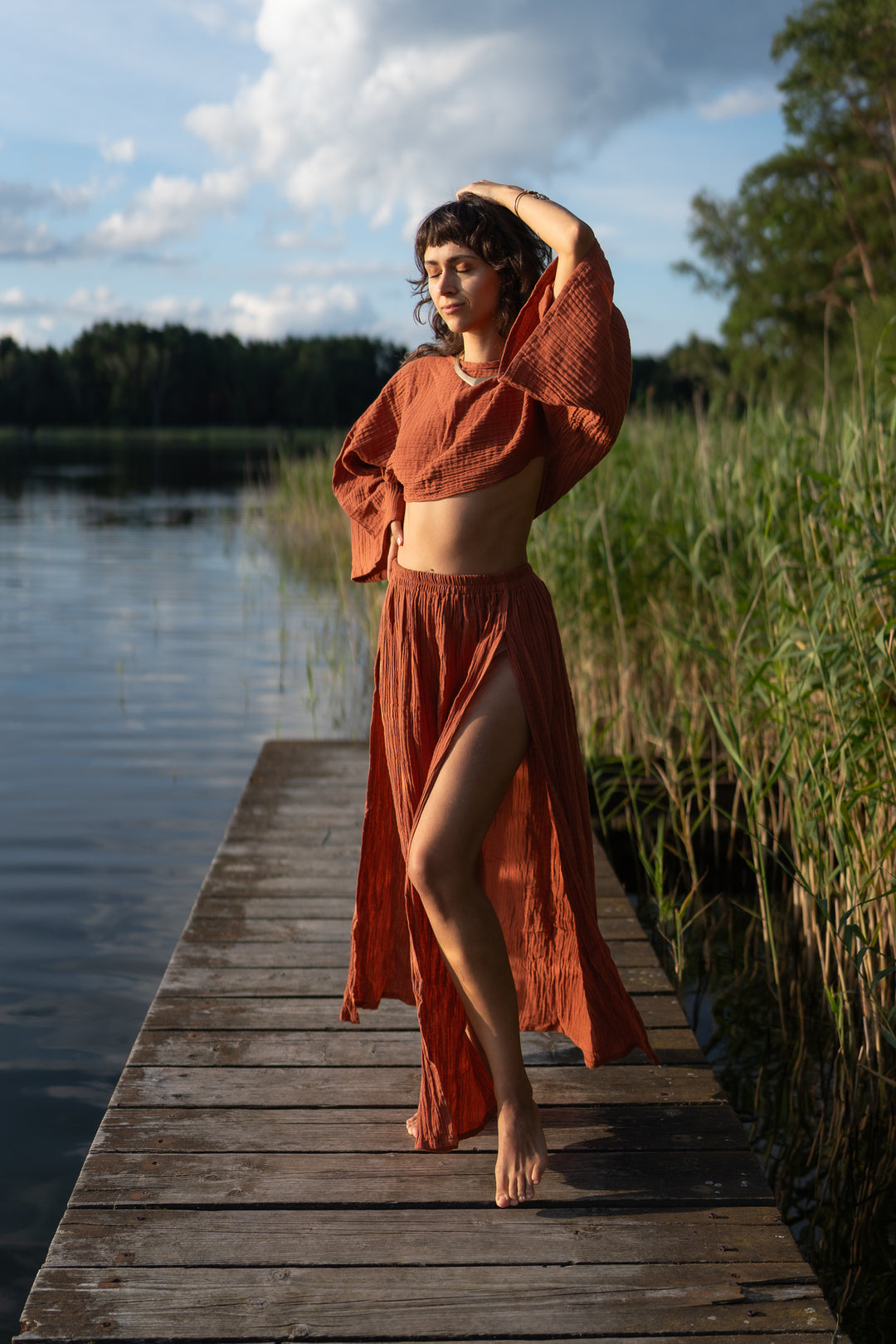 Levana muslin wrap top 