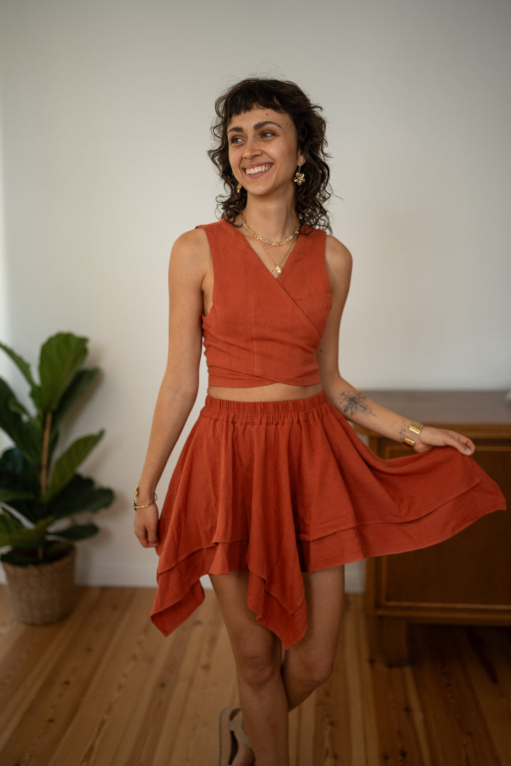 Diana wrap blouse - handwoven cotton &amp; bamboo