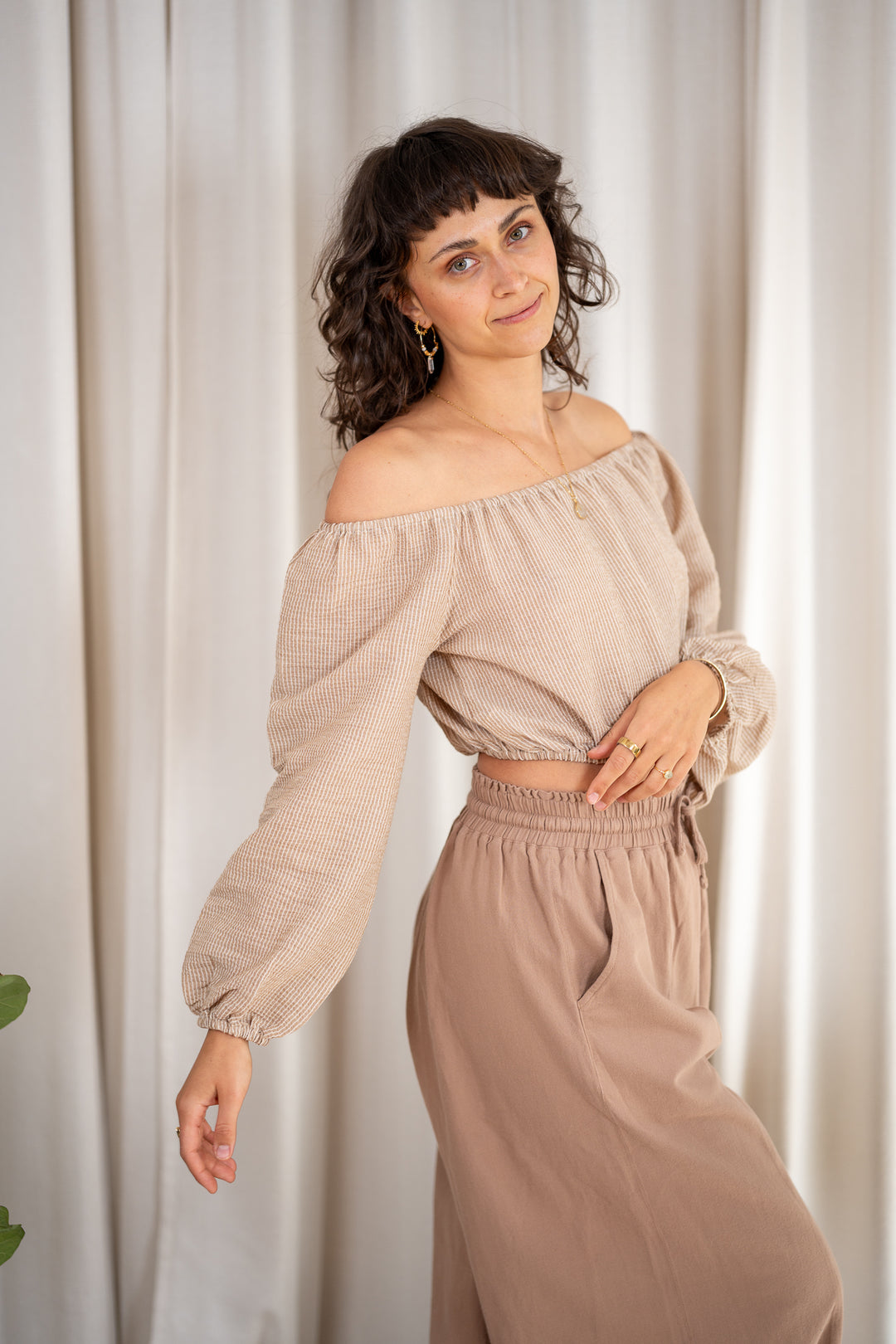 Laura Bluse mit Leinen