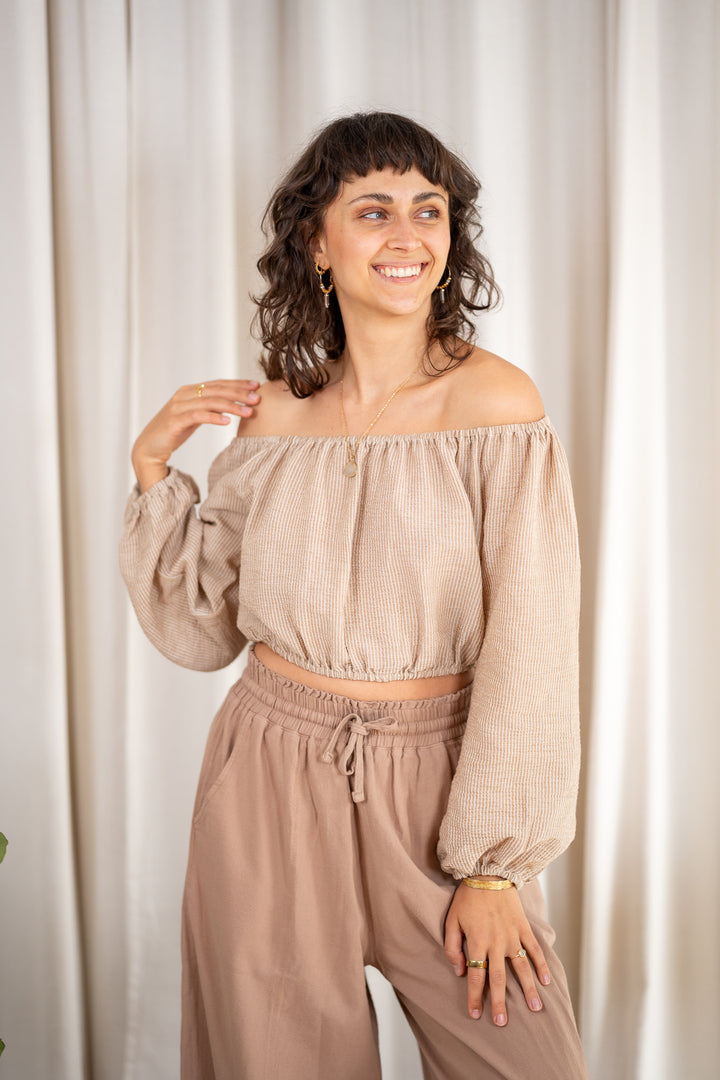 Laura Bluse mit Leinen