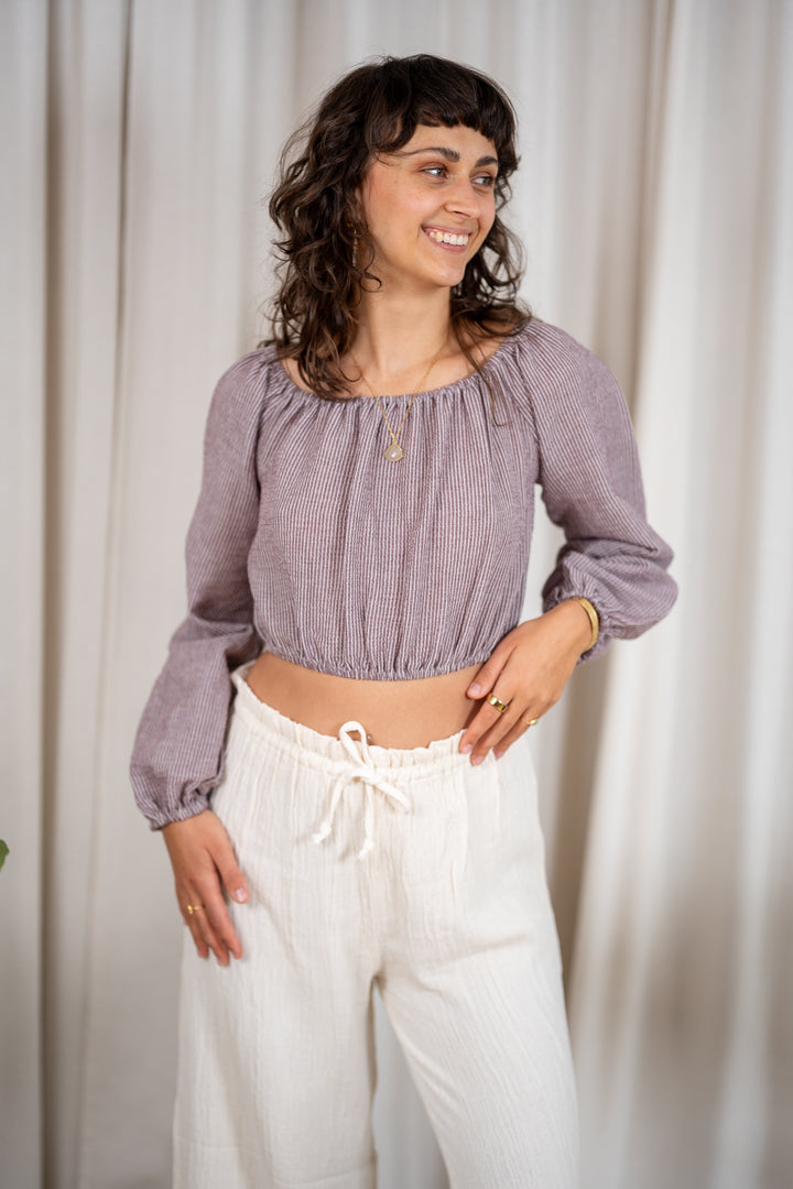 Laura Bluse mit Leinen