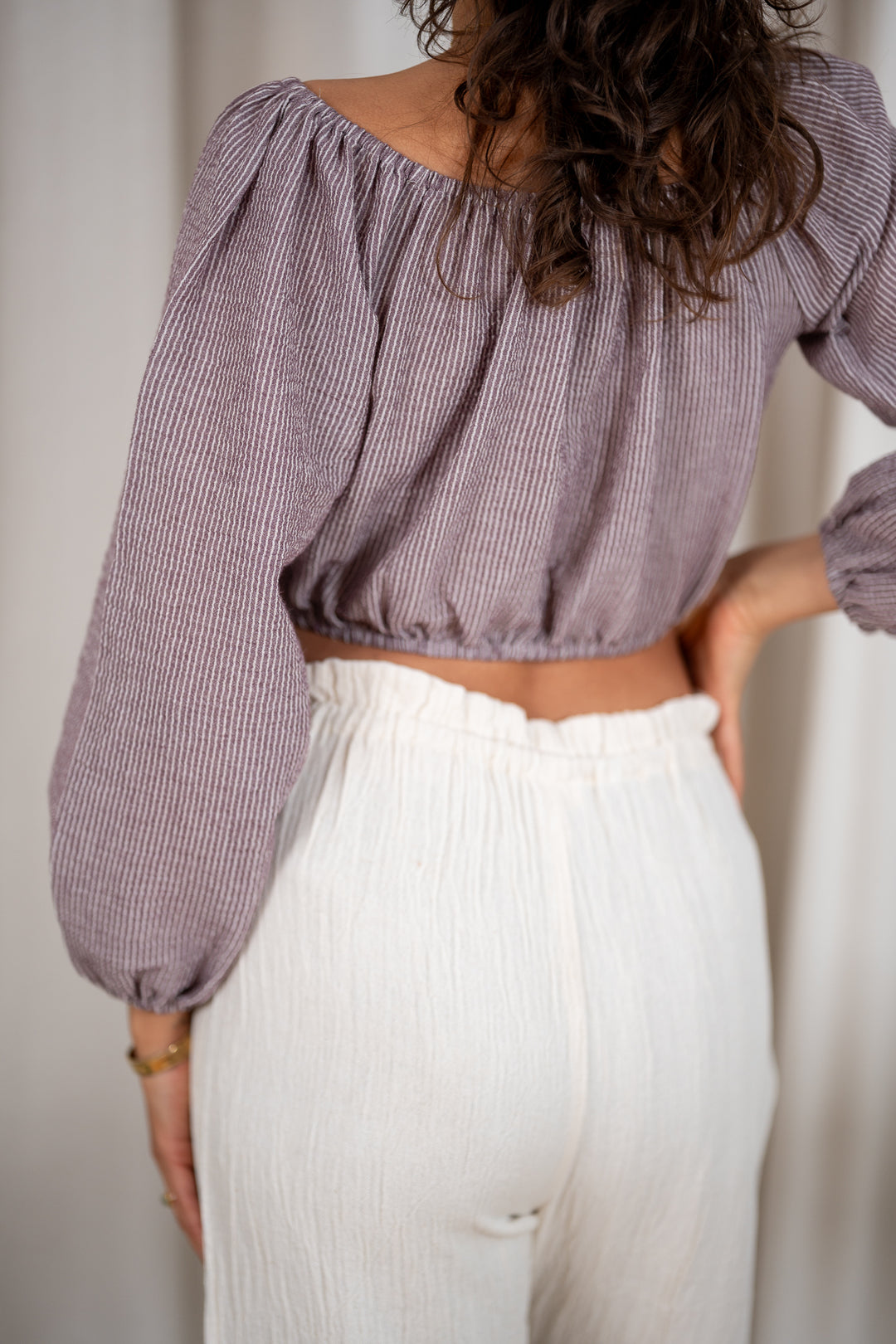 Laura Bluse mit Leinen