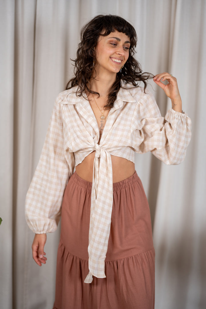 Liora Wickelbluse mit Leinen