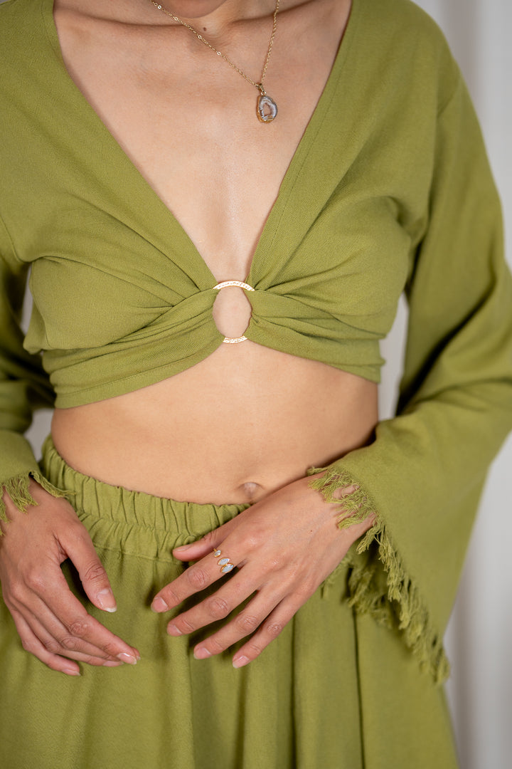 Cassia Wickeltop mit Fransen