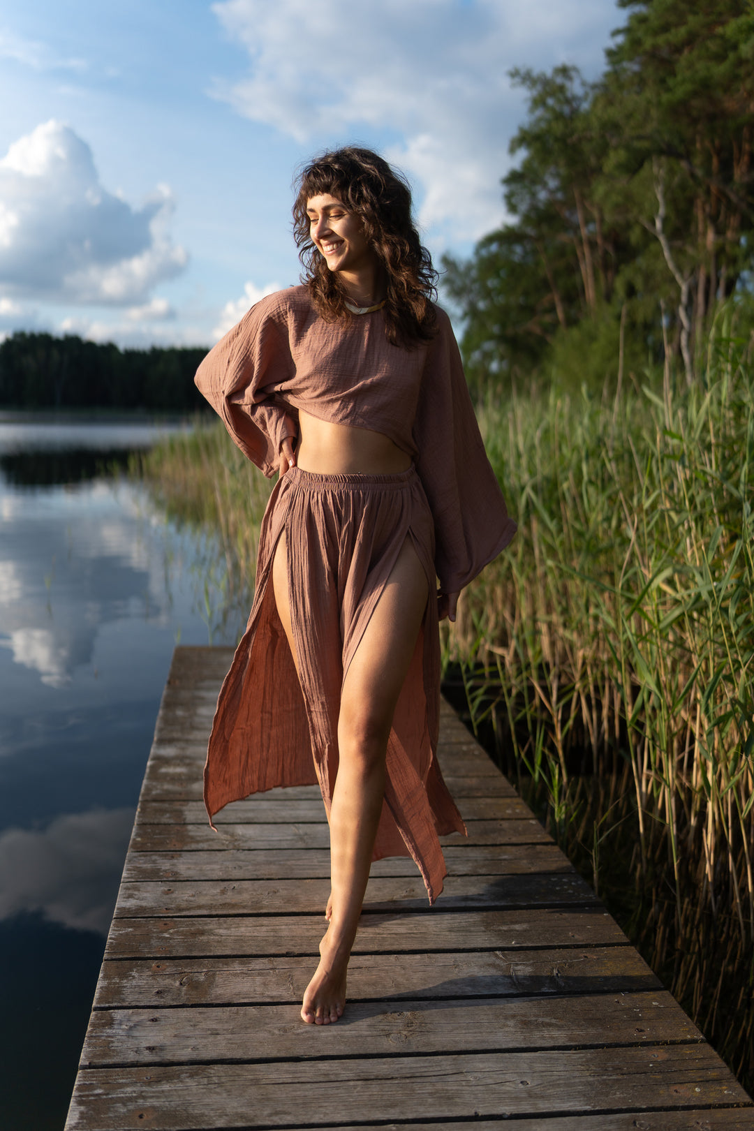 Levana muslin wrap top 
