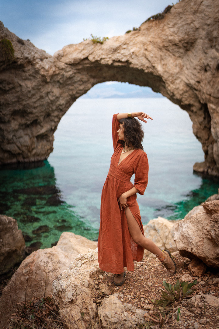 Boho Musselin Kleid
