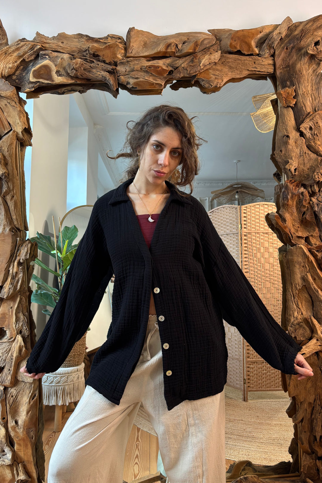 Fluffy Musselin Bluse