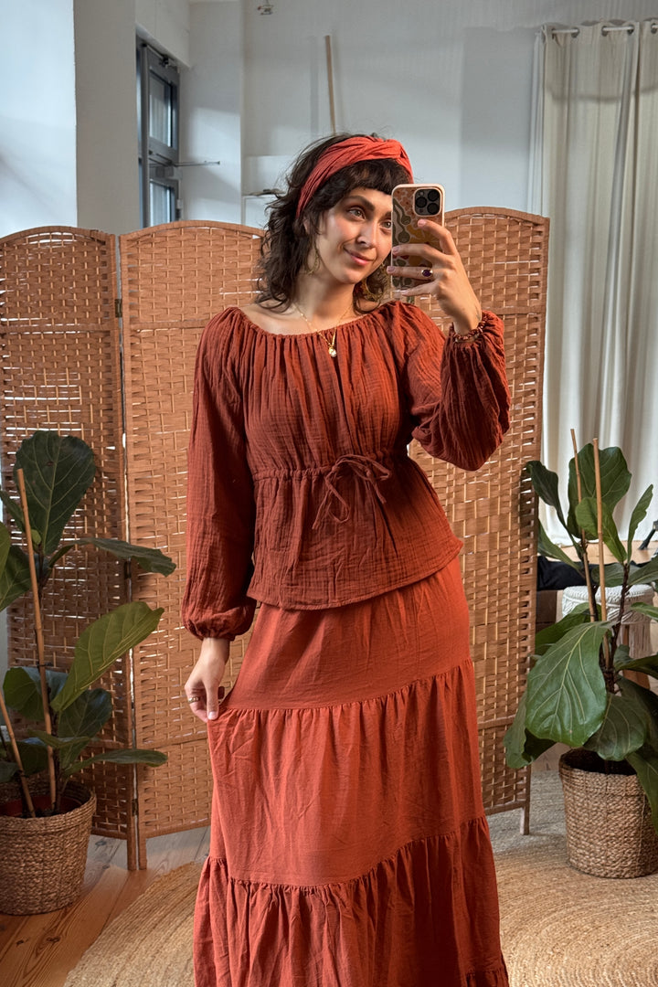 Leandra Musselin Bluse