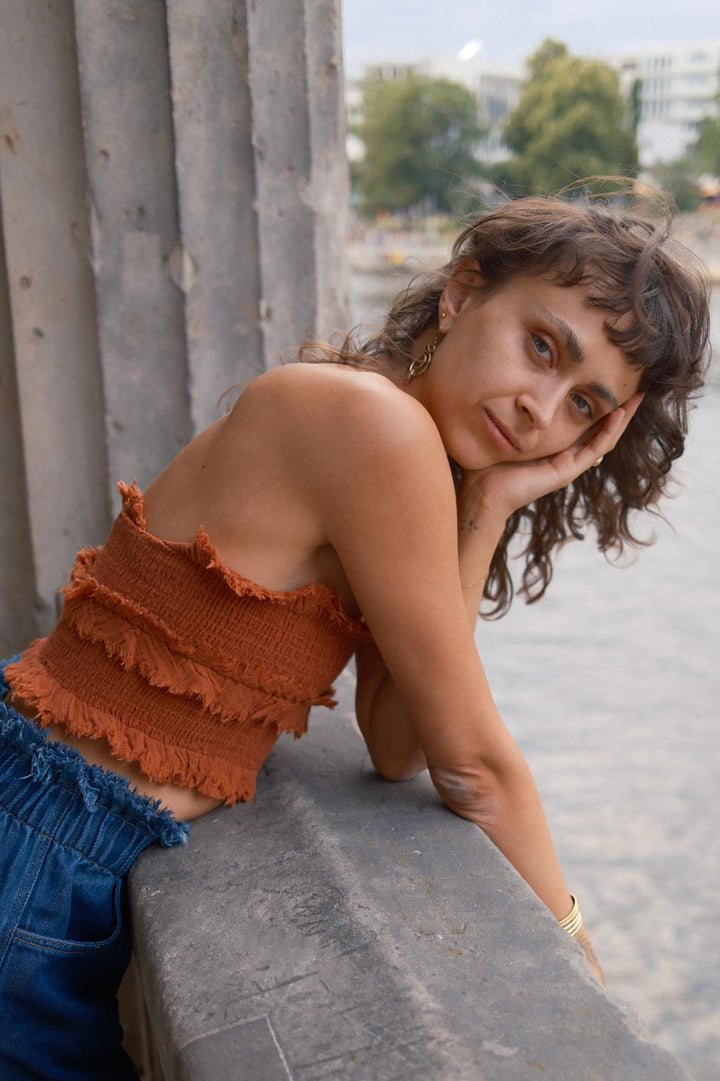 Fringe Bustier Terracotta