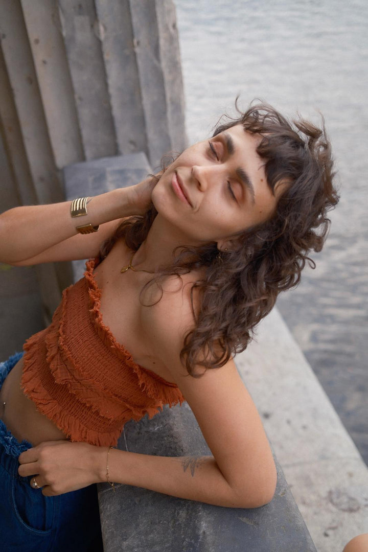 Fringe Bustier Terracotta