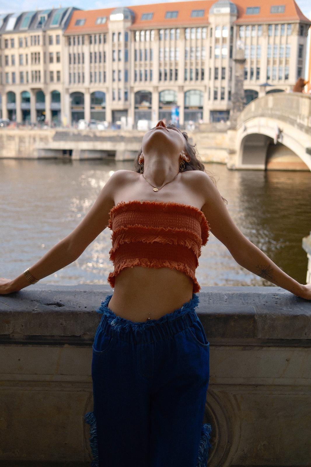 Fringe Bustier Terracotta